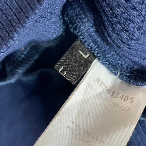 MOTF Women's Navy Sleeveless Ribbed Mock Neck Crop Top SZ L - Picture 8 of 10